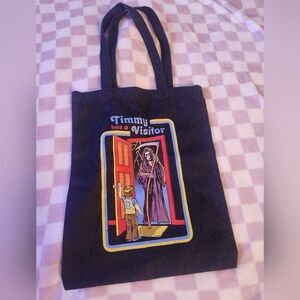 Graphic Tote Bag with Grim Reaper Design